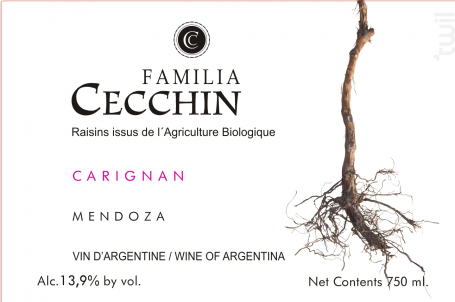 Bodega Familia Cecchin - Carignan - Cuatro Manos - Vins de la Cordillère - 2014 - Rouge