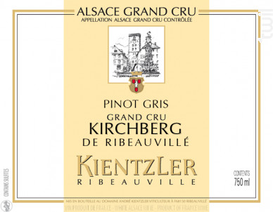 Pinot Gris Grand Cru Kirchberg de Ribeauvillé 2013 - André Kientzler Earl - 2013 - Blanc