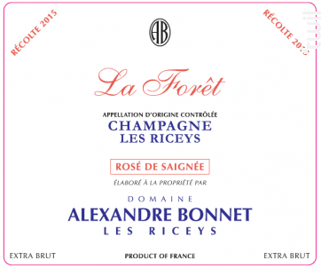 La Forêt Rosé de saignée - Champagne Alexandre Bonnet - 2015 - Rosé