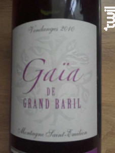 Gaïa de Grand Baril - Château Grand Baril et Réal Caillou - 2019 - Rouge