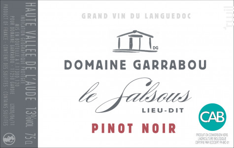 Le SALSOUS 2019 - Domaine Garrabou - 2019 - Rouge
