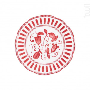 Assiette À Dessert Napoli Rouge 21 Cm lot De 6 - table passion -  - 