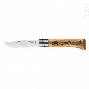 Couteau Gravé Animalia Lame 8.5 Cm Sanglier - opinel -  - 