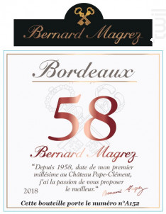 BM 58 Bordeaux - Bernard Magrez - 2018 - Rouge