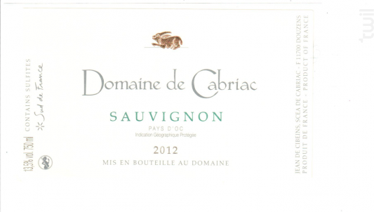 Sauvignon - Château de Cabriac - 2014 - Blanc
