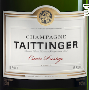 Cuvée Prestige - Champagne Taittinger - Non millésimé - Effervescent