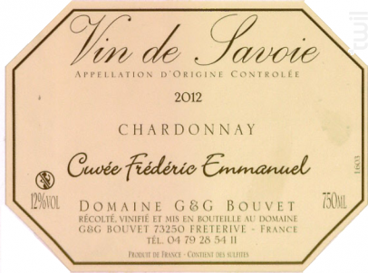Chardonnay Frédéric Emmanuel - Domaine G&G Bouvet - 2013 - Blanc