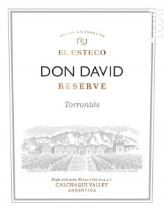 DON DAVID - TORRONTES - EL ESTECO - 2024 - Blanc