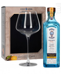 Bombay Sapphire 1er Cru Murcian Lemon Gin Coffret + 1 Verre - Bombay Sapphire - Non millésimé - 