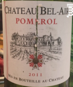 Château Bel-Air - Château de Bel-Air - Bordeaux - 2012 - Rouge