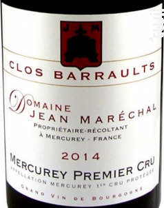 Mercurey Premier Cru Clos Barraults - Domaine Jean Marechal - 2014 - Rouge
