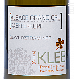 Grand Cru Kaefferkopf Gewurztraminer - Albert Klee - 2018 - Blanc