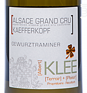 Grand Cru Kaefferkopf Gewurztraminer - Albert Klee - 2021 - Blanc