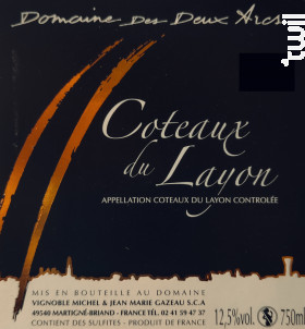 Coteaux Du Layon - Domaine Des Deux Arcs - 2021 - Blanc