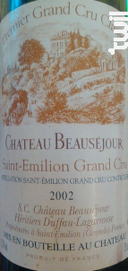 Château Beauséjour - Château Beauséjour - 2022 - Rouge