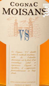 Moisans Cognac VS - Distillerie des Moisans - Non millésimé - Blanc