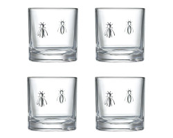 Boite De 4 Verres À Whisky Abeille - la rochere -  - 