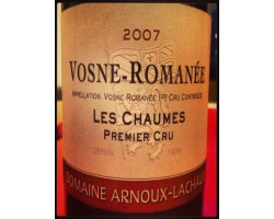 Vosne-Romanée 1er Cru Les Chaumes - Domaine Arnoux-Lachaux - 2010 - Rouge