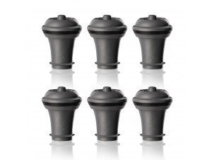 Boîte De 6 Bouchons Gris À Vin - vacuvin -  - 