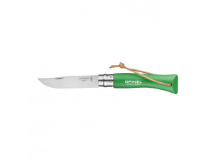 Couteau Baroudeur N°7 Lame 8 Cm Vert Avec Lien En Cuir - opinel -  - 