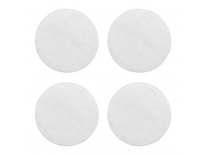 Coffret De 4 Dessous De Verre Marbre Blanc 10 Cm - table passion -  - 