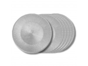 Assiette À Dessert Glitter Grise 21 Cm lot De 6 - table passion -  - 