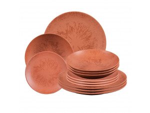 Service D'assiettes 12 Pièces Onyx Terracotta - table passion -  - 