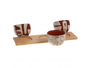 Plateau Et Ses 3 Bols Ambre - Amadeus -  - 