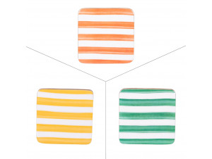 Set De 4 Dessous De Verre Orange Jaune Ou Vert Buenos aires 10 Cm 1 Modèle Aléatoire - table passion -  - 