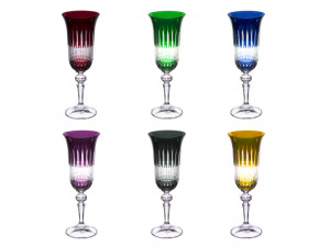 Coffret De 6 Flûtes À Champagne En Cristal Taillé - table passion -  - 
