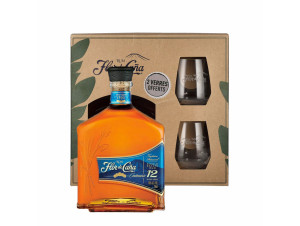 Coffret Flor De Cana Centenario 12 Ans + 2 Verres - Centenario - Non millésimé - 