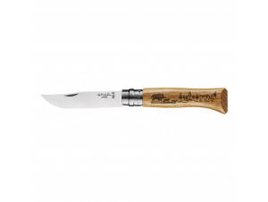 Couteau Gravé Animalia Lame 8.5 Cm Sanglier - opinel -  - 