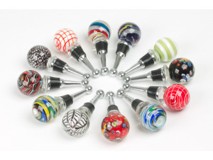 Bouchon De Bouteille En Verre Décoré 1 Modèle Aléatoire - table passion -  - 